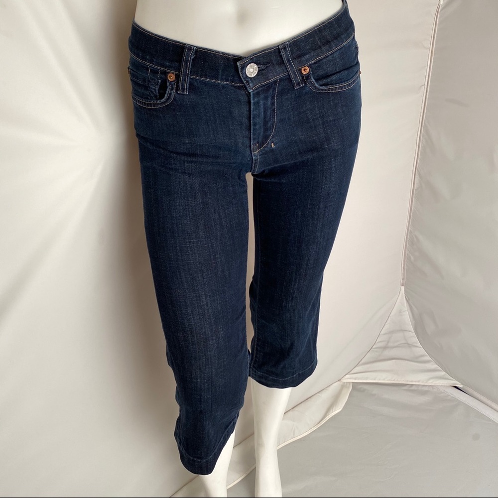 7 For All Mankind Dojo Cropped Capri Blue Jeans